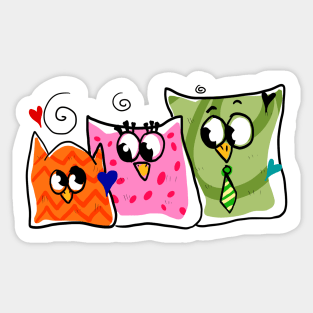 the three owls Sticker